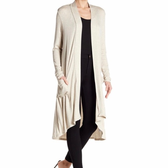 bobeau Tops - 🚫SOLD🚫 Bobeau Oatmeal Draper Duster with Pockets
